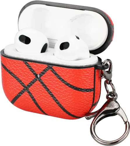 Vista 8 de Funda protectora completa duradera para AirPods 3, funda de béisbol para Apple AirPods 3 de carga, funda con llavero (no Pro 3)