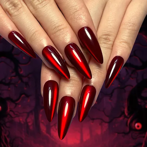 Vista 27 de Paquete de 6 144 uñas acrílicas de Halloween a presión, uñas postizas reutilizables de cobertura completa, uñas postizas adhesivas con pegamento