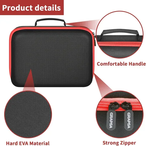 Vista 6 de Estuche rígido de almacenamiento para taladro DEWALT, amoladora angular, para inflador de neumáticos AstroAI y más, funda de transporte EVA de 12 x