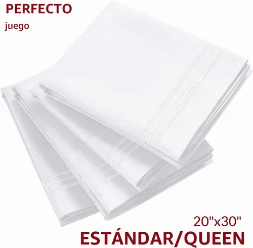 Vista 2 de Mellanni Juego de fundas de almohada - 4 fundas de almohada de la colección