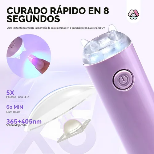 Vista 3 de Kit de pegamento de uñas sólido en gel Saviland y removedor de pegamento de uñas: luz UV para uñas, herramientas completas para uñas postizas