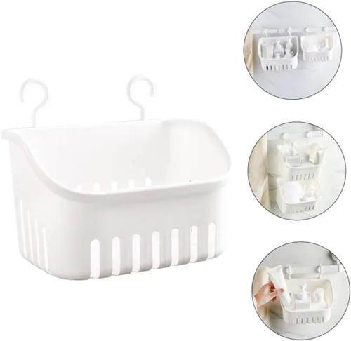 Vista 8 de Cabilock Cesta de almacenamiento colgante Cesta de pared conveniente cesta de baño multifunción Cesta de pared para el hogar Accesorio de ducha
