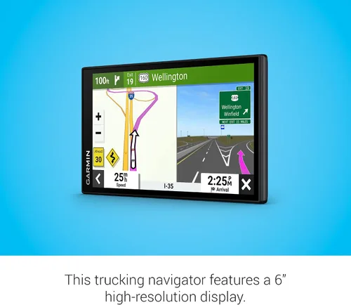 Vista 3 de Garmin dzl OTR610, navegador GPS grande, fácil de leer de 6 ', enrutamiento personalizado de camiones, imágenes satelitales Birdseye de alta