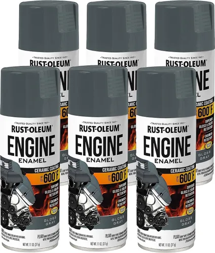 Vista 14 de Rust-Oleum 366428-6PK - Pintura en aerosol de esmalte para motor, 11 onzas, aluminio, (paquete de 6)