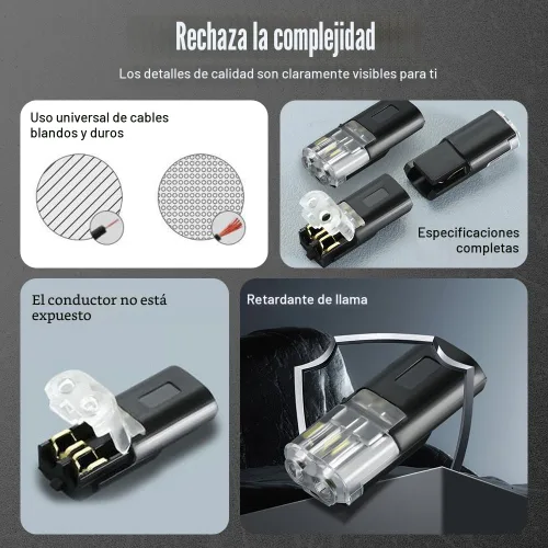 Vista 7 de Conector de doble cable con hebilla de bloqueo, conectores rápidos de alambre de bloqueo ignífugo, adecuado para reparaciones de emergencia, 20