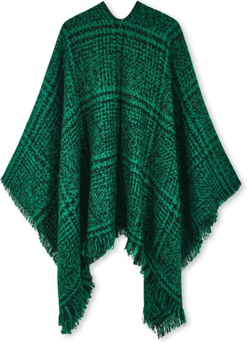 Vista 51 de Moss Rose Chal de viaje para mujer, capa tipo poncho de frente abierto para otoño e invierno