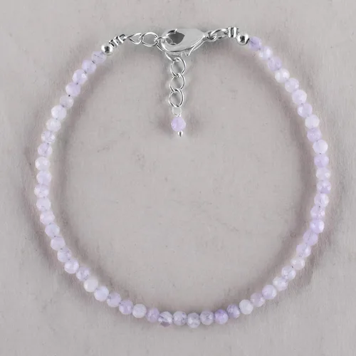 Vista 29 de Yanara Stone Bracelets For Women Beads Dainty Gemstones Jewelry for Women Birthstone, Chakra Energy Healing Crystals, Silver Plated Chain 8 inch
