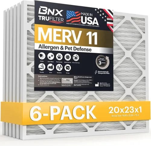 Vista 11 de BNX TruFilter - Filtro de aire MERV 11 de 10 x 10 x 1 pulgadas (paquete de 4) – Fabricado en Estados Unidos – Defensa contra Alérgenos Filtros