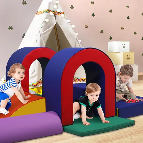 Vista 3 de TODEFULL Bloques de escalada de espuma de 10 piezas para niños pequeños, bloques de juego suave