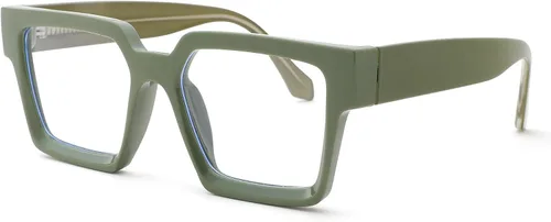 Vista 12 de Pro Acme Gafas cuadradas de gran tamaño con luz azul para hombres y mujeres, a la moda, rectangulares, con marco grueso, UV400, gafas falsas