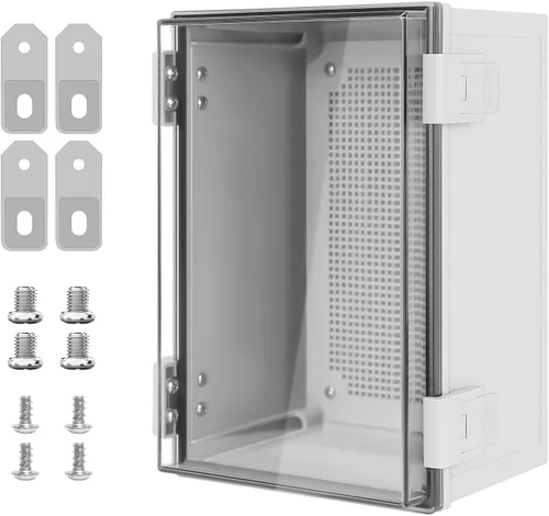 Vista 17 de Caja de derivación de plástico ABS IP65 a prueba de polvo e impermeable, recinto universal para proyectos eléctricos con carcasa bisagra gris