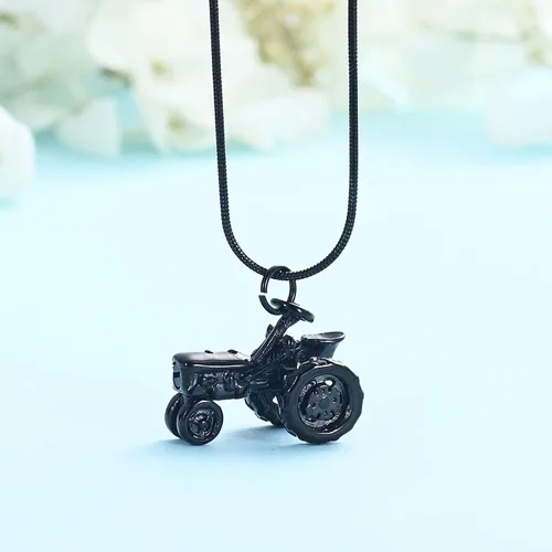 Vista 39 de Imrsanl Joyería de cremación para cenizas, motocicleta, automóvil pequeño, collar de urna de tractor para cenizas para hombres, recuerdo