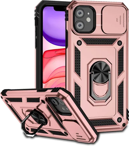 Vista 12 de Funda magnética compatible con iPhone 11 de 6.1 pulgadas, funda magnética para iPhone 11 con cubierta de cámara y soporte de grado militar, a prueba