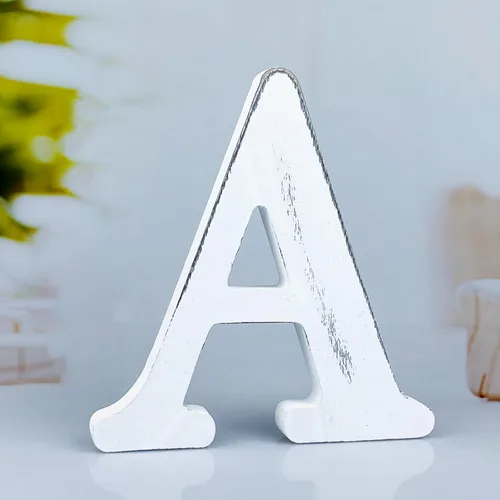 Vista 8 de Letras rústicas de madera blanca de 6 pulgadas, letras de madera sin terminar para decoración de pared, letras blancas retro de pie, decoración