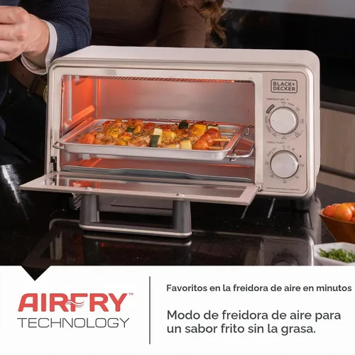 Vista 2 de BLACK+DECKER Crisp N Bake™ PRO - Horno tostador digital de 4 rebanadas, 5 funciones de cocción, horno de encimera de convección, se adapta a pizza