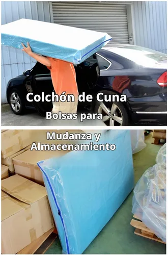 Vista 5 de 1 bolsa de almacenamiento para colchón de cuna con cremallera, bolsa de colchón impermeable de plástico de 3 mil para mudanza