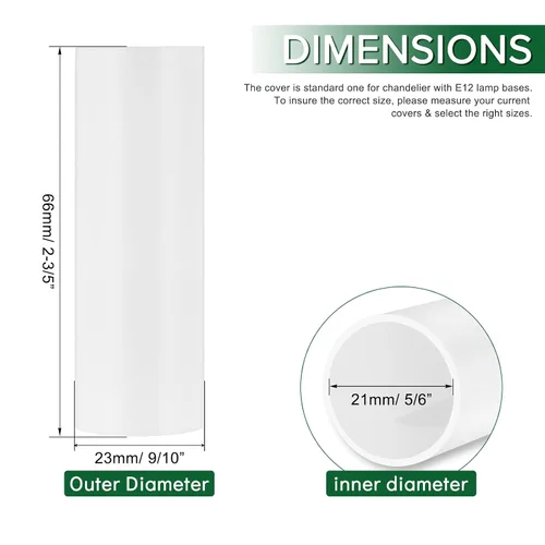 Vista 3 de Fundas de plástico blanco de 2.6 pulgadas de alto para cubrir velas, cubiertas de enchufes de candelabros (2-5/8 pulgadas de alto / 6 piezas)