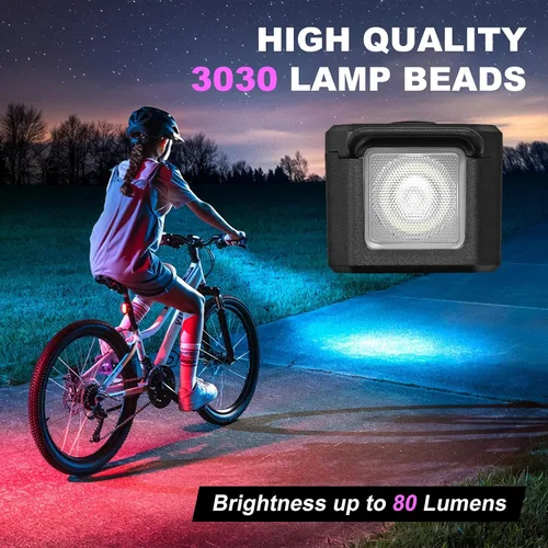 Vista 6 de Qisan USB Rechargeable Bike Headlight, Waterproof Front Cycling Light with 3 Modes for Road & Mountain Biking, Night Riding Safety Light for