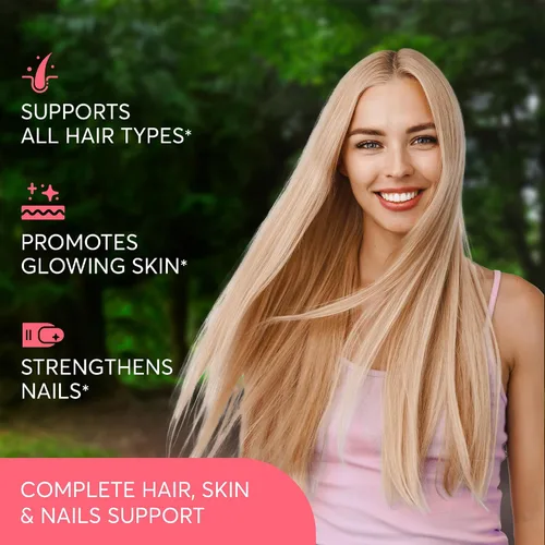 Vista 8 de Complejo vitamínico capilar con biotina 5000mcg, queratina, selen, zink Suplemento para el crecimiento del cabello con vitamina A, C, D, E, B12