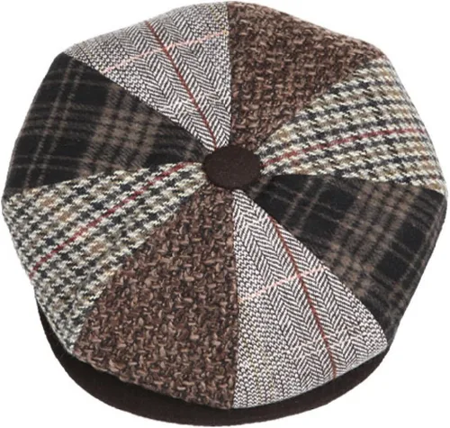 Vista 2 de Sombrero clásico de 8 paneles de mezcla de lana Newsboy Snap Brim Collection para hombre