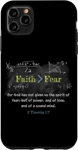 Vista 13 de Faith > Fear 2 Timothy 1:7 Christian Verse Math Equation Case for iPhone 17