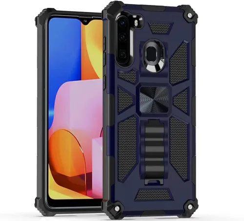 Vista 13 de Para Samsung Galaxy A21 (SM-A215) - Funda para teléfono con soporte de anillo - RS2 Gris RS2 Negro/Gris