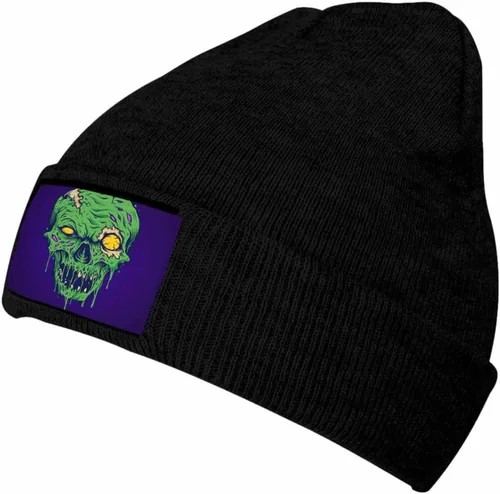 Vista 2 de Warm Winter Hat and Stylish Black Knitted Beanie for Men and Women, Egg Chicken Elegant Minimalist Beanies Cap