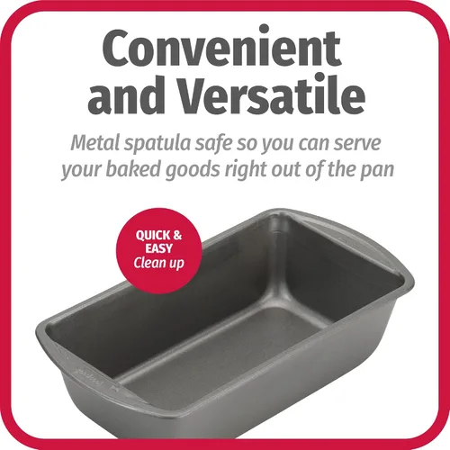 Vista 5 de Good Cook 4026 Bakeware nonstick, 9 x 5 pulgadas, gris