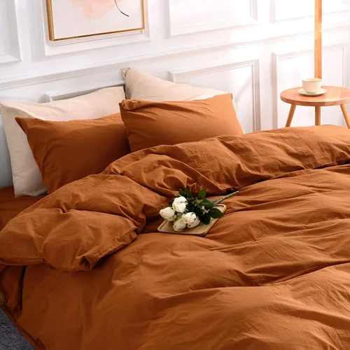 Vista 73 de NEXHOME PRO Funda de edredón Twin XL 100% algodón lavado, transpirable, duradera, texturizada, similar al lino, juego de ropa de cama para el hogar