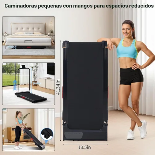 Vista 4 de Caminadora portátil con mango inclinado para el hogar