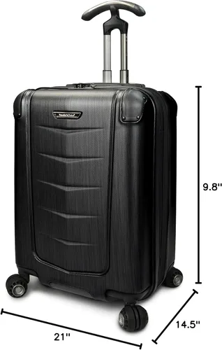 Vista 6 de Traveler's Choice Silverwood - Maleta giratoria expandible de policarbonato, Metal cepillado, Silverwood - Maleta giratoria expandible
