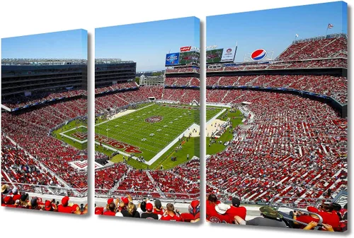 Vista 49 de TUMOVO MetLife Stadium - Decoración de pared de Nueva York, 3 piezas, lienzo, arte de pared para decoración del hogar, juegos de fútbol americano