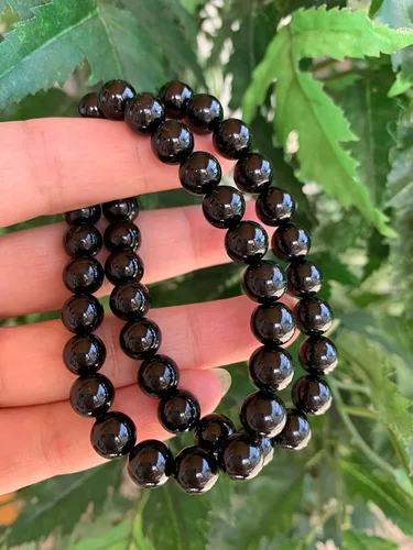 Vista 7 de GAF TREASURES Pulsera de cuentas de cristal, pulsera de piedras preciosas elásticas auténticas, cristales curativos, regalo para hombres y mujeres