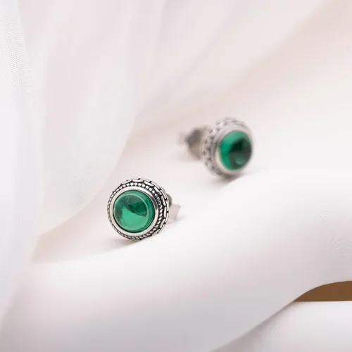 Vista 75 de Aretes de plata de ley con piedra natal de cristal real, joyería para mujer, moda occidental 925, envejecida, bohemia, hecha a mano, el mejor regalo
