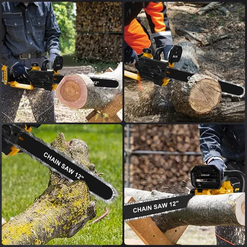 Vista 5 de Motosierra inalámbrica 3 en 1 para batería Dewalt de 20 V máxima, sierra de cadena portátil de mano de 12 pulgadas/8 pulgadas/6 pulgadas, 1000 W
