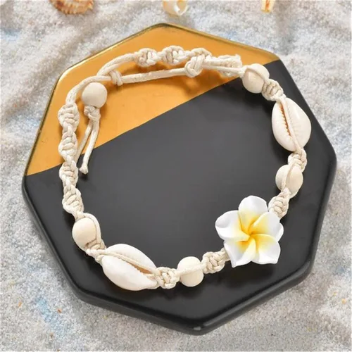 Vista 2 de Bayetss - Pulseras de tobillo con diseño de concha marina y cuentas de concha para el tobillo y la pulsera para mujer