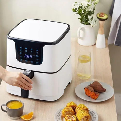 Vista 3 de Freidora de aire, 5.8 cuartos (5.5 litros), freidora eléctrica de aire caliente, horno sin aceite con pantalla digital LCD y olla antiadherente