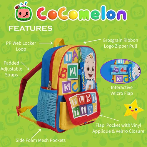 Vista 6 de AI ACCESSORY INNOVATIONS Cocomelon JJs Playtime - Mini mochila interactiva para niños y niñas mochila escolar preescolar con espalda acolchada