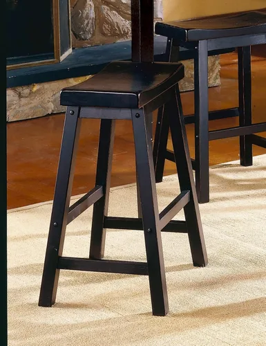 Vista 4 de Sillas de sala de estar cómodas, juego de 2 taburetes modernos de madera maciza de granja, sillas de madera para isla de cocina, comedor, comedor