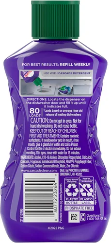 Vista 11 de Cascade Rinse Aid Clean & Dry Booster Dishwasher Liquid, Gel & Detergent Pods for Sparkling Clean Dishes, Dishwasher Soap, Tablets & Rinse Aid Dry