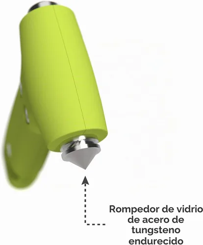 Vista 2 de Martillo de seguridad para auto Swiss Safe duradero 5-1, rompecristales con cortador de cinturón de seguridad - Martillo de vidrio de escape