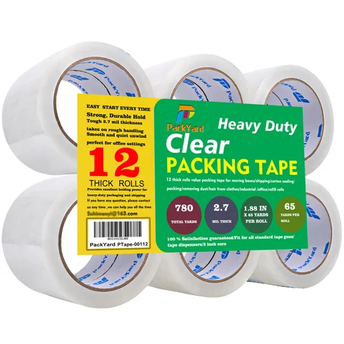 Vista 8 de Recambio de cinta de embalaje, 36 rollos de sellado resistente, ideal para cajas de embalaje, envío y suministros de mudanza, embalaje de 1.88