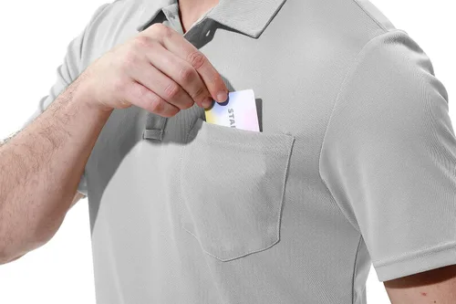 Vista 5 de Camisas polo de manga corta con cuello y bolsillo para hombre
