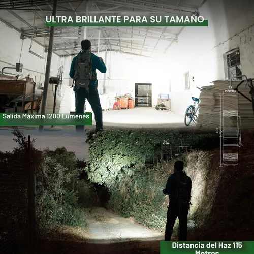 Vista 3 de PIOOCAN Linternas Recargables de 1200 Lúmenes, Linterna EDC de Bolsillo AA de Alto Lúmenes con Clip, Linternas Pequeñas Súper Brillantes, Linterna
