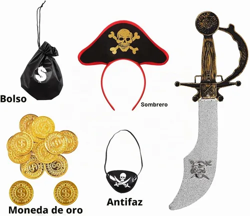 Vista 3 de Girls Pirate Costume Buccaneer Princess Costume for Halloween Party Dress Up