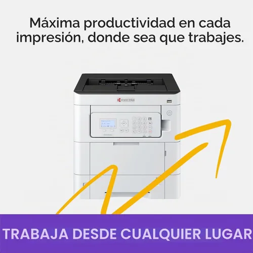 Vista 4 de Impresora láser a color KYOCERA ECOSYS PA3500cx 37 ppm, 1200 dpi, Ethernet Gigabit, pantalla LCD de 5 líneas con panel de control de teclas duras