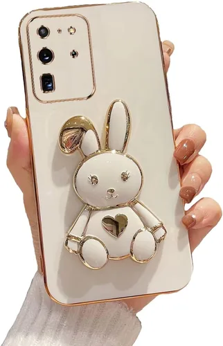 Vista 66 de Funda con soporte de conejo de corazón para Samsung Galaxy A10, cubierta protectora de TPU suave galvanizada a prueba de golpes con bonito soporte