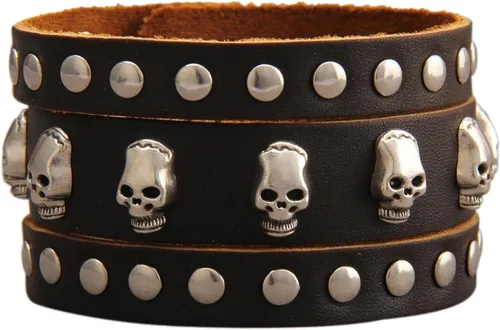 Vista 21 de GelConnie Pulsera de Cuero con Abrazadera para Hombres y Mujeres, Pulsera Vikinga de Cuero Gruesa, Pulseras de Cuero para Hombres, Pulsera