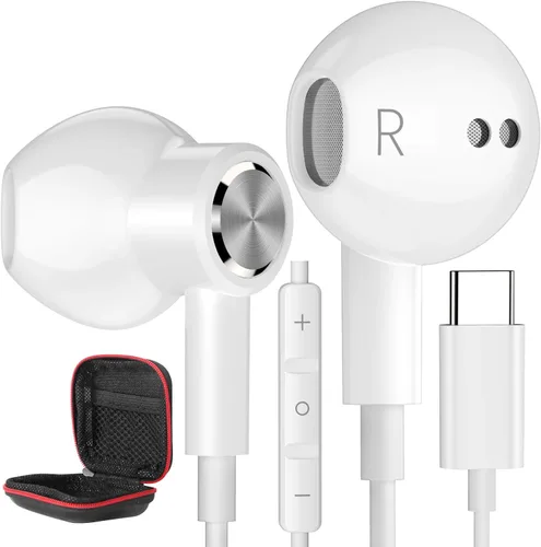 Vista 16 de iMangoo Auriculares USB C Tipo C para Samsung Galaxy S25 Ultra S24 Plus S23 S22 S21 S20 Auriculares Magnéticos con Cable HiFi DAC Micrófono