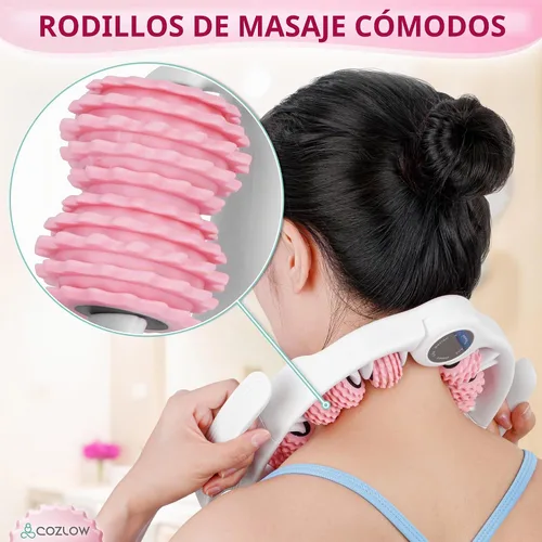 Vista 6 de COZLOW Rodillo de masaje para celulitis - Rosa - Masajeador anticelulítico con asas de rodillo desmontables para muslos, piernas y glúteos